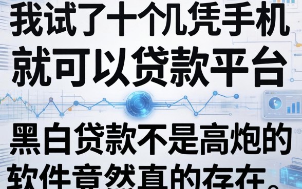 我试了十几个凭手机就可以贷款的平台，发现黑白贷款不是高炮的软件竟然真的存在