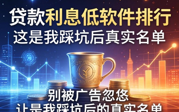 贷款利息低的软件排行，别被广告忽悠，这是我踩坑后的真实名单