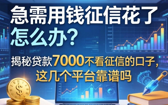 急需用钱征信花了怎么办？揭秘贷款7000不看征信的口子，这几个平台靠谱吗？