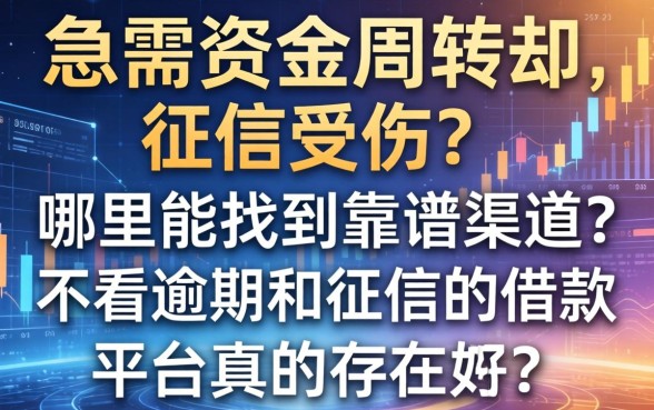 急需资金周转却征信受损？哪里能找到靠谱渠道？不看逾期和征信的借款平台真的存在吗？