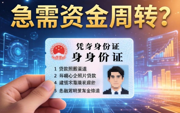 急需资金周转？分享几个凭身份证照片贷款的渠道