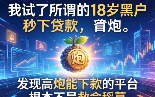 我试了所谓的18岁黑户秒下贷款，发现高炮能下款的平台根本不是救命稻草