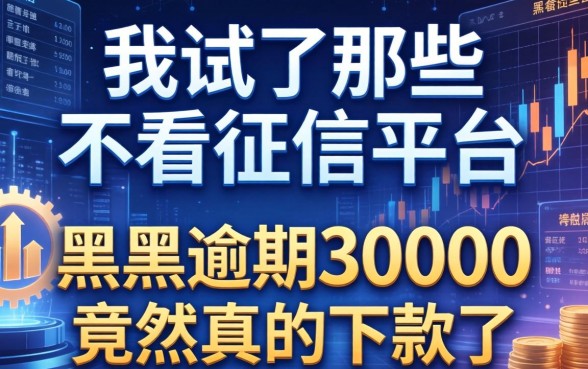 我试了那些不看征信的平台，黑户逾期30000竟然真的下款了