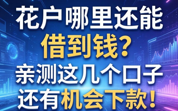 花户哪里还能借到钱？亲测这几个口子还有机会下款！