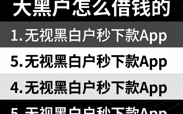 大黑户怎么借钱的，条列五个无视黑白户秒下款app