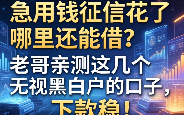 急用钱征信花了哪里还能借？老哥亲测这几个无视黑白户的口子，下款稳！