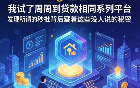 我试了周周到贷款相同系列的平台，发现所谓的秒批背后藏着这些没人说的秘密