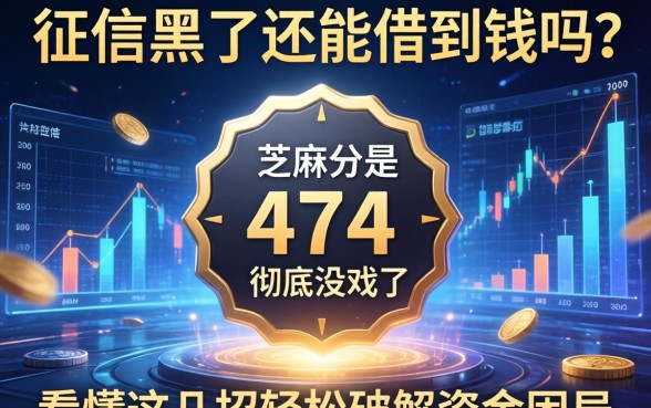 征信黑了还能借到钱吗?芝麻分474是不是彻底没戏了?看懂这几招轻松破解资金困局