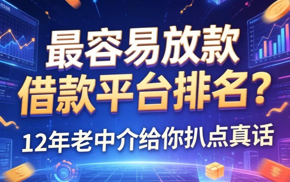 最容易放款的借款平台排名？12年老中介给你扒点真话