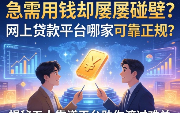 急需用钱却屡屡碰壁？网上贷款平台哪家可靠正规？揭秘五大靠谱平台助你渡过难关
