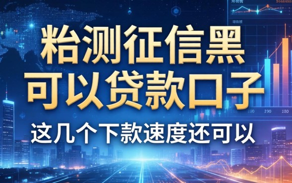实测征信黑可以贷款的口子,这几个下款速度还可以