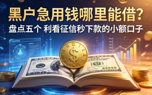 黑户急用钱哪里能借？盘点五个不看征信秒下款的小额口子