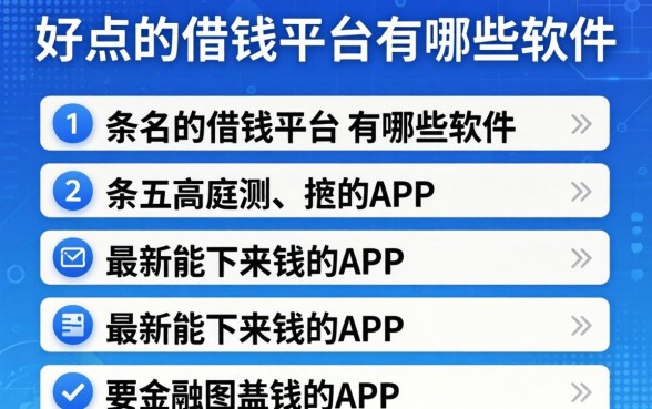 好点的借钱平台有哪些软件，条列五个最新能下来钱的app
