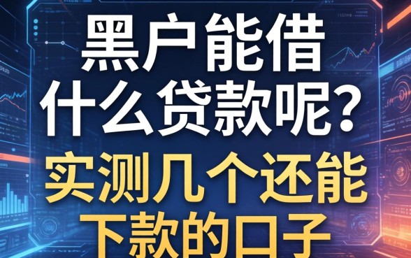 黑户能借什么贷款呢？实测几个还能下款的口子