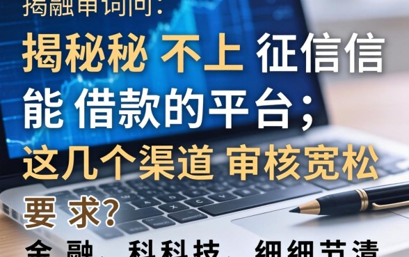 揭秘不上征信能借款的平台，这几个渠道审核宽松
