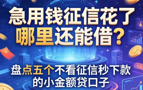 急用钱征信花了哪里还能借？盘点五个不看征信秒下款的小额贷口子