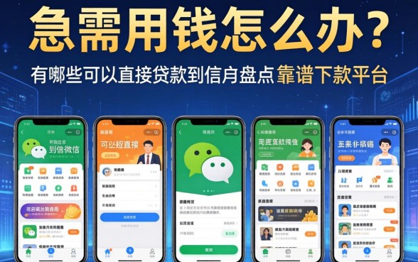 急需用钱怎么办？有哪些可以直接贷款到微信的应用软件？盘点五个靠谱下款平台