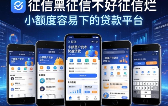 征信黑征信不好征信烂小额度容易下的贷款平台，详细阐述5个手机小额黑户快速贷款app