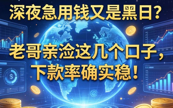 深夜急用钱又是黑户？老哥亲测这几个口子，下款率确实稳！