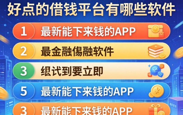 好点的借钱平台有哪些软件，条列五个最新能下来钱的app