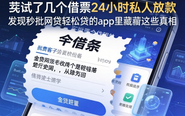我试了几个借条24小时私人放款，发现秒批网贷轻松贷的app里藏着这些真相