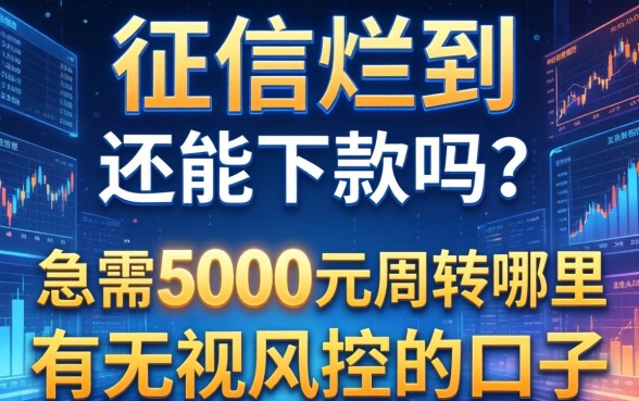 征信烂到还能下款吗？急需5000元周转哪里有无视风控的口子？