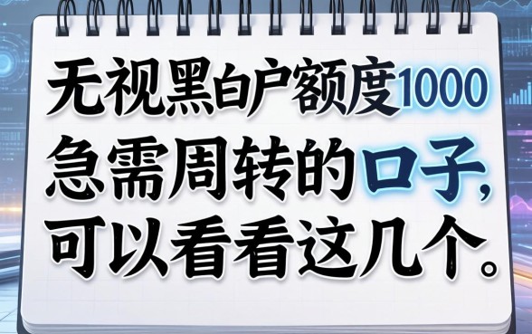 无视黑白户额度1000的口子，急需周转的可以看看这几个