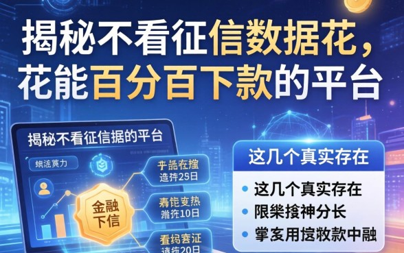 揭秘2026不看征信数据花能百分百下款的平台，这几个真实存在