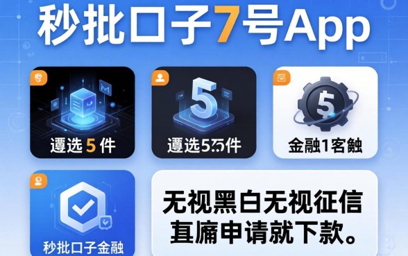 秒批口子7号app，遴选5个无视黑白无视征信申请就下款的软件