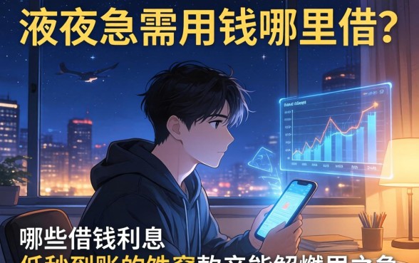 深夜急需用钱哪里借？哪些借钱利息低秒到账的软件能解燃眉之急？