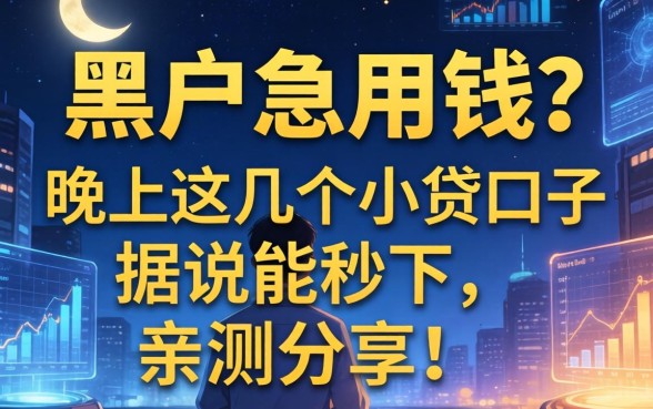 黑户急用钱？晚上这几个小贷口子据说能秒下，亲测分享！