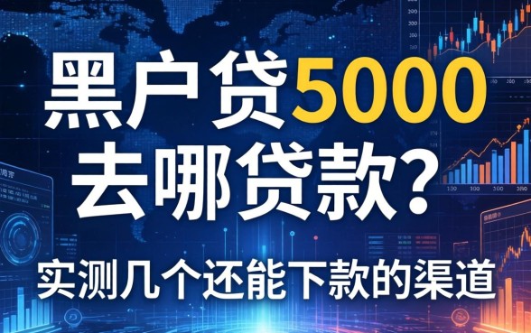 黑户贷5000去哪贷款？实测几个还能下款的渠道