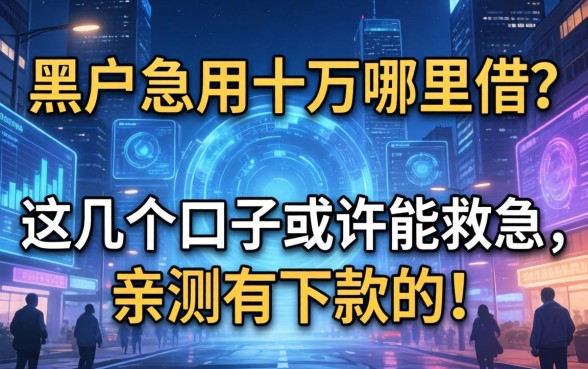 黑户急用十万哪里借？这几个口子或许能救急，亲测有下款的！
