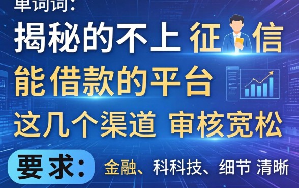 揭秘不上征信能借款的平台，这几个渠道审核宽松