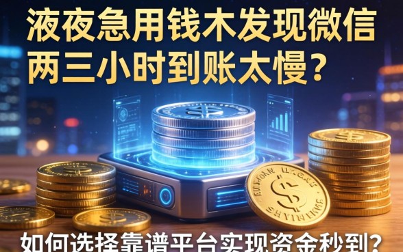 深夜急用钱却发现微信两三小时到账太慢？如何选择靠谱平台实现资金秒到？