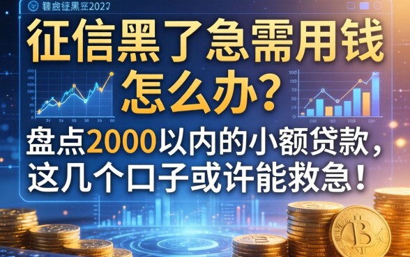 征信黑了急需用钱怎么办？盘点2000以内的小额贷款，这几个口子或许能救急！