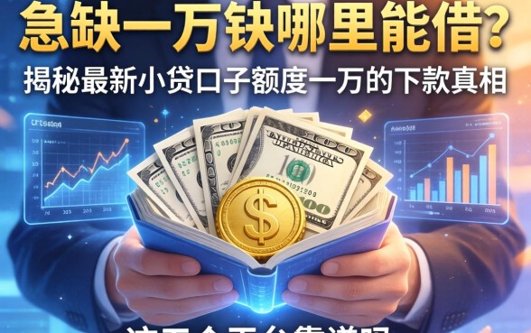 手里急缺一万块哪里能借？揭秘最新小贷口子额度一万的下款真相，这五个平台靠谱吗？