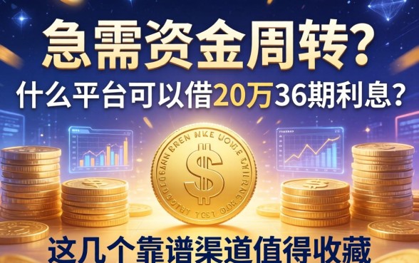 急需资金周转？什么平台可以借20万36期利息？这几个靠谱渠道值得收藏