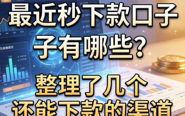 最近秒下款的口子有哪些？整理了几个还能下款的渠道