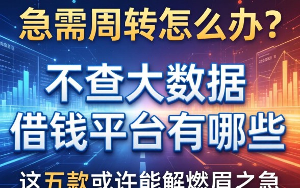 急需周转怎么办？不查大数据的借钱平台有哪些软件？这五款或许能解燃眉之急