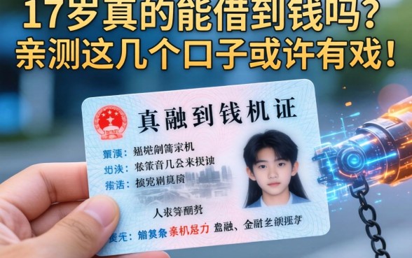 手里只有身份证，17岁真的能借到钱吗？亲测这几个口子或许有戏！