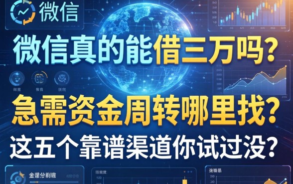 微信真的能借三万吗？急需资金周转哪里找？这五个靠谱渠道你试过没？