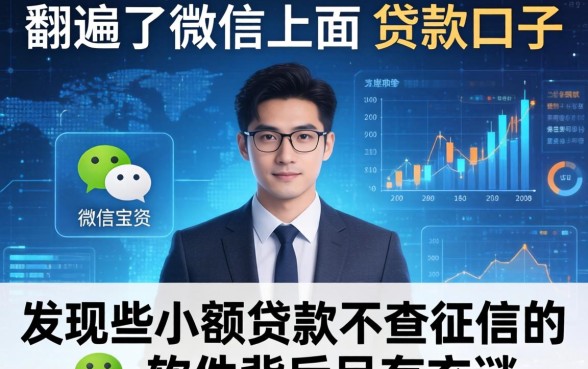 我翻遍了微信上面的贷款口子，发现那些小额贷款不查征信的软件背后另有玄机