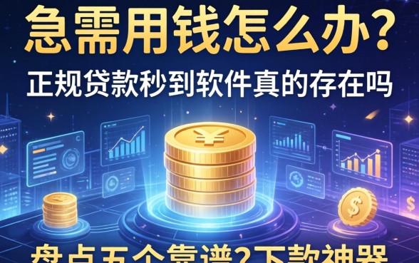 急需用钱怎么办？正规贷款秒到软件真的存在吗？盘点五个靠谱的下款神器