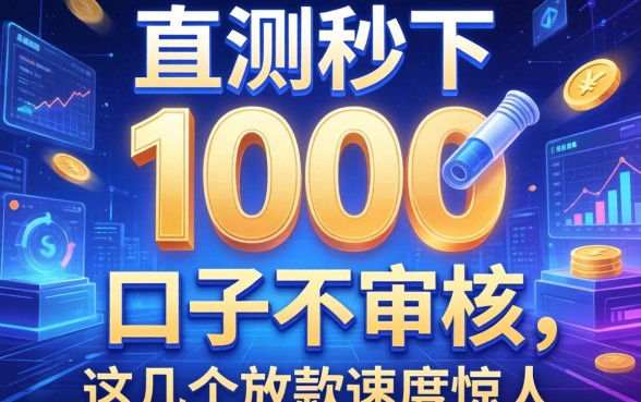实测秒下1000的口子不审核,这几个放款速度惊人