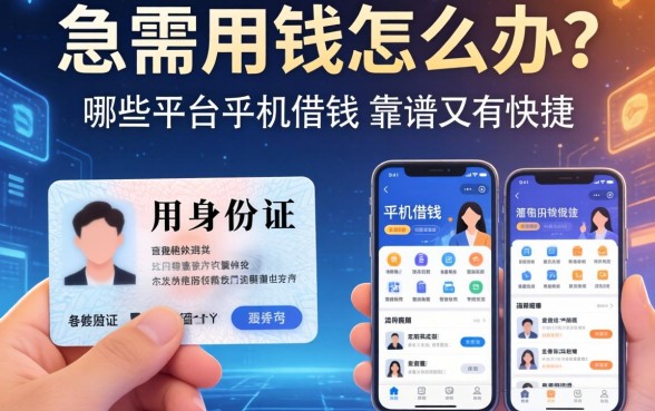 急需用钱怎么办？用身份证手机借钱的软件有哪些？这五个平台靠谱又快捷