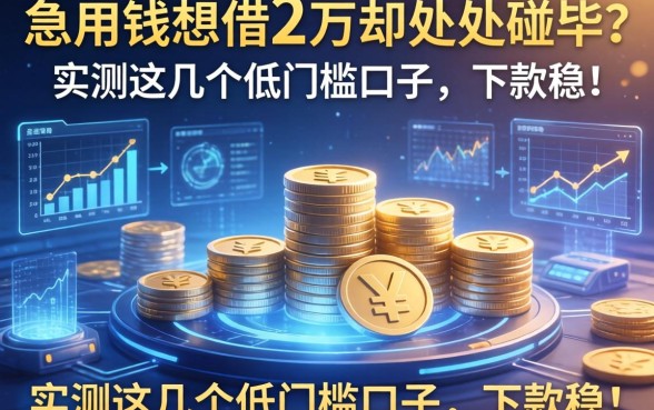 急用钱想借2万却处处碰壁？实测这几个低门槛口子，下款稳！