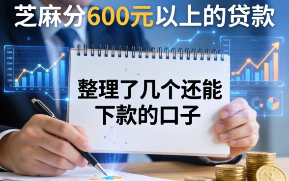 芝麻分600元以上的贷款：整理了几个还能下款的口子