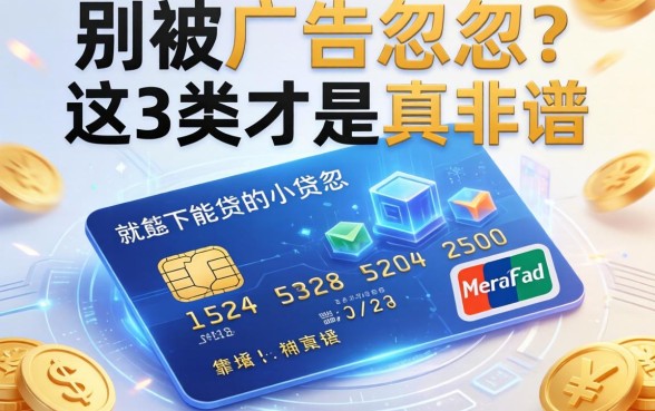 有信用卡就能贷的小贷有哪些？别被广告忽悠，这3类才是真靠谱