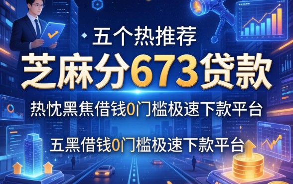芝麻分673贷款，热忱推荐五个黑户借钱0门槛极速下款平台